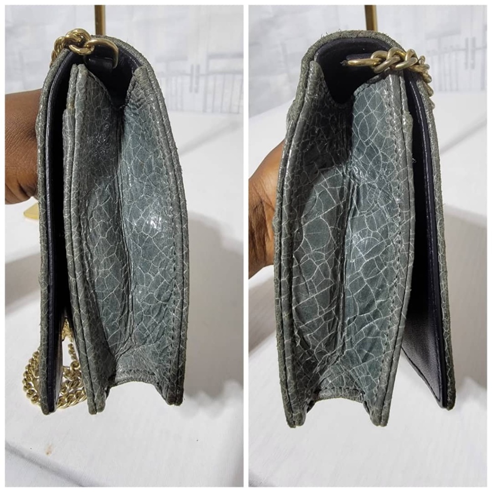 Authentic CHRISTIAN DIOR Metallic Brushed Calfskin Diorama Wallet on Cha… - Picture 12 of 16